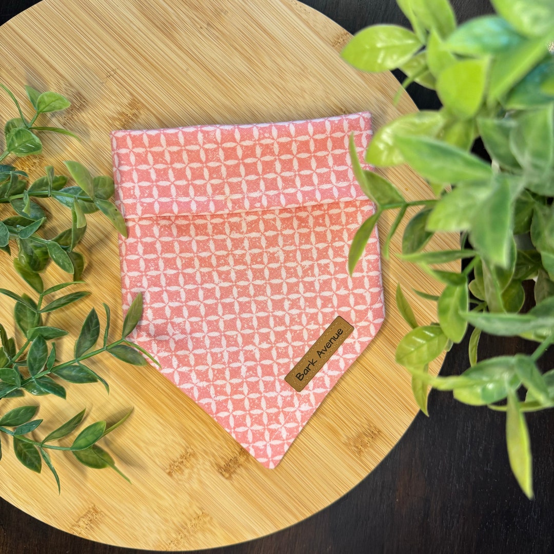 Coral dog bandana, handmade by Bark Avenue Pet Boutique