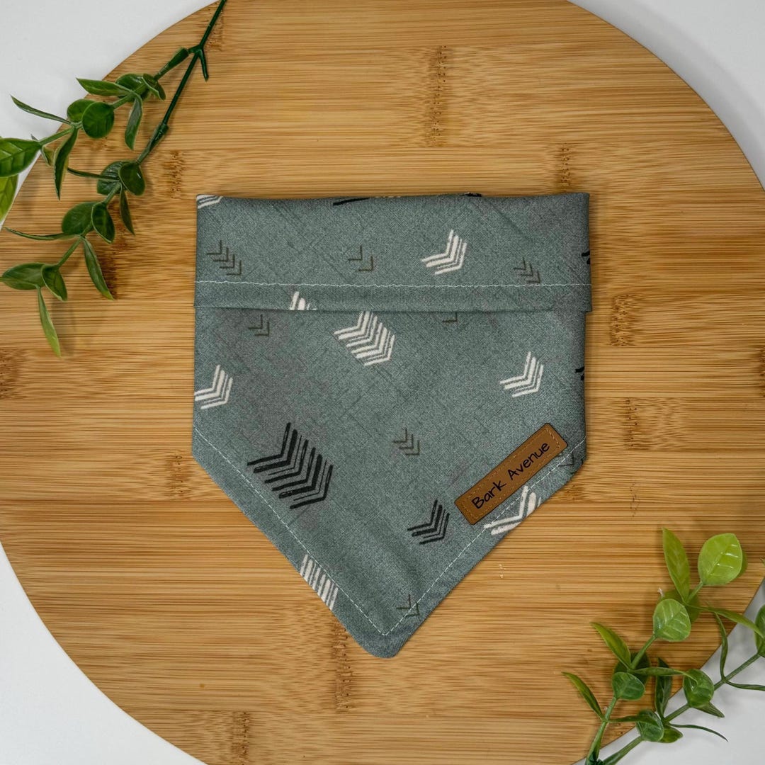 Green Army dog bandana, handmade by Bark Avenue Pet Boutique