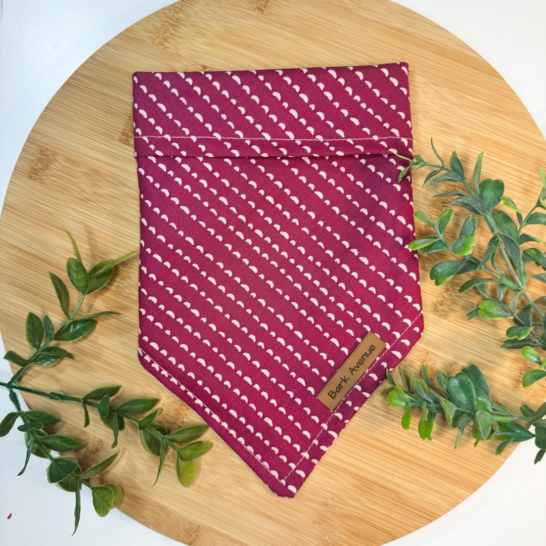 Maroon dog bandana, handmade by Bark Avenue Pet Boutique